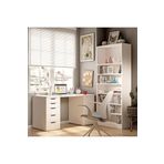 DEKOREX Dolaplı ve 5 Çekmeceli Çalışma Masası CLM112-BEYAZ