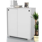 Dekorex DSD-106 Beyaz Sürgülü Kapaklı Dosya Dolabı