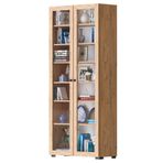 Dekorex KTP211-C-Ceviz 6 Raflı Yüksek Camlı Kitaplık
