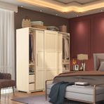 Dekorex SRG231-2-Beyaz 3 Kapaklı 2 Çekmeceli Sürgülü Gardırop