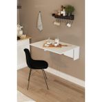 Dekorfim DF01105B Kırma Pratik Duvara Monte Katlanır Masa Mutfak ve Yemek Masası - Beyaz - 60 x 90 cm