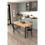 Dekorfim DF01113 Dekoratif Mutfak Masası 120X70 4-6 Kişilik Şık, Modern, Metal Ayaklı Salon Yemek Masası Atlantik Çam