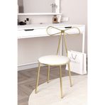 DEKORFİM DF04102 Fiyonk Tasarımlı Metal Ayaklı Makyaj Sandalyesi Puflu Modern Dekoratif Sandalye