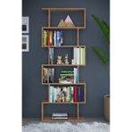 DEKORFİM DF07101AC 6 Raflı Tek Modül Zigzag Kitaplık Çalışma Odası Ofis Kitaplık