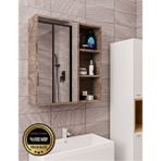 DEKORFİM DF16102GD Tek Kapaklı Aynalı Banyo Dolabı Çok Amaçlı Banyo Dolabı - Gri