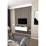 Dekorfim Df17101 Duvara Monte Tv Ünitesi İki Kapaklı Tv Sehpası Modern Duvar Dolaplı Beyaz Tv Alt Ünitesi