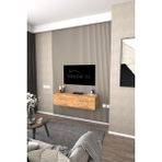 Dekorfim DF17101 Duvara Monte Tv Ünitesi Kapaklı Raflı Tv Sehpası Modern Duvar Raflı Tv Alt Ünitesi - Atlantik Çam