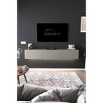 Dekorfim DF17103 3 Dolaplı Duvara Monte Tv Ünitesi 180 cm Modern Askılı Dekoratif, Şık Stilde Tv Sehpası Gri