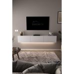 Dekorfim DF17103 Dolaplı Duvara Monte Tv Ünitesi 180 cm Modern Askılı Dekoratif Stil Tv Sehpası Beyaz