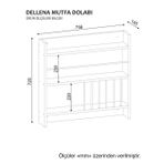Dekorister Dellana Beyaz Mutfak Duvar Rafı Dolabı