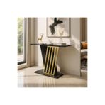 Dekorister Gravity Siyah Mermer Desenli Gold Metal Dresuar - Modern Antre/Hol Konsolu