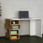 Dekorister Jenga Beyaz-Ceviz Çalışma Masası