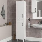 Dekorister Selin 2 Kapak 1 Çekmeceli Banyo Boy Dolabı Beyaz (267064377) Çok Renkli