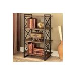 Dekoriye Metal Ferforje Ayaklı Ahşap Kitaplık Raf,kolay Kurulum,metal Wrought Iron Leg Bookcase Shelf