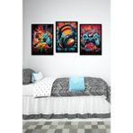 Dekorize Gamer Mdf 3 Parça 3 mm Çerçeve Görünümlü Bohem Tablo 3010 13 x 17 - Renkli