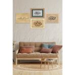 Dekorize Mdf 4 Parça Çerçeve Görünümlü Dini Ahşap Tablo Seti 30 x 40 - Renkli