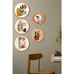 Dekorize Mdf 5 Parça Çerçeve Görünümlü Tablo Set 5005 - 23 - Ahşap - Ceviz
