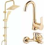Dekorizen Gold Duş Seti - 1 (Kare)