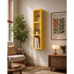 Dekormer Design Kitaplık Duvar Rafı Yatay-Dikey Tek Sarı