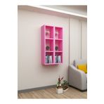 Dekormer Design Kitaplık Pembe Duvar Rafı Ikili Takım