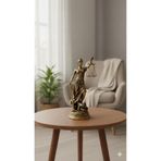 Dekoromi Dekoratif Adalet Tanrıçası ve Adalet Terazisi Heykel Themis Biblo (35cm Büyük Boy) Sarı 15 x 35.5