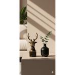 Dekoromi Kaideli Kübik Geyik Kafası Biblo (23x10cm) Modern Geometrik Heykel Obje - Ev Ofis Dekorasyonu