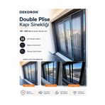 DEKORON Double Plise Kapı Sinekliği Ölçüye Özel Çift Kanatlı Sürgülü Sineklik