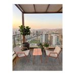 Dekoroom's Viento 1-1 Bahçe Balkon Mobilyası,kahve Iskelet,kumaş Rengi 03 Cappuccino