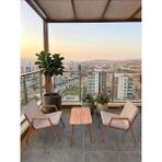 Dekoroom's VİENTO 1-1 BAHÇE BALKON MOBİLYASI,SEHPALI,KAHVE İSKELET,KUMAŞ RENGİ 03 CAPPUCCİNO - Lacivert