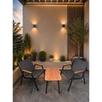 Dekoroom's VİENTO 1-1 BAHÇE BALKON MOBİLYASI,SEHPALI,KUMAŞ RENGİ 01 ANTRASİT - Antik Dark Mavi
