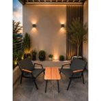 Dekoroom's VİENTO 1-1 BAHÇE BALKON MOBİLYASI,SEHPALI,KUMAŞ RENGİ 02 ANTRASİT EKOSELİ - Koyu Gri