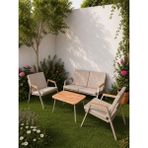 Dekoroom's VİENTO 2-1-1 BAHÇE BALKON MOBİLYASI,SEHPALI, CAPİ İSKELET,KUMAŞ RENGİ 03 CAPPUCCİNO - Antrasit