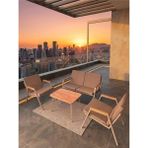Dekoroom's Viento 2-1-1 Bahçe Balkon Mobilyası,sehpalı,capi Iskelet Kumaş Rengi 03 Cappuccino