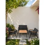 Dekoroom's Viento 2-1-1 Bahçe Balkon Mobilyası,sehpalı,kumaş Rengi 01 Antrasit