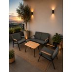 Dekoroom's VİENTO 2-1-1 BAHÇE BALKON MOBİLYASI,SEHPALI,KUMAŞ RENGİ 02 ANTRASİT EKOSELİ - Antrasit