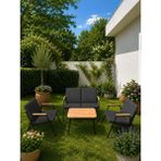 Dekoroom's VİENTO 2-1-1 BAHÇE BALKON MOBİLYASI,SEHPALI,KUMAŞ RENGİ 02 ANTRASİT EKOSELİ - Lacivert - 100 x 60