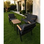 Dekoroom's VİENTO 2-1-1 BAHÇE BALKON MOBİLYASI,SEHPALI,KUMAŞ RENGİ 02 ANTRASİT EKOSELİ - Lacivert - 100 x 60