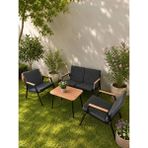 Dekoroom's VİENTO 2-1-1 BALKON BAHÇE MOBİLYASI,SEHPALI, KUMAŞ RENGİ 01 ANTRASİT - Gri - Masasız