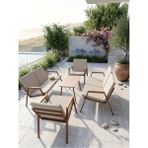 Dekoroom's Viento 2-2-1-1 Bahçe Balkon Mobilyası,sehpalı,kahve Iskelet Kumaş Rengi 03 Cappuccino
