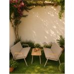 Dekoroom's Viento 2-2 Bahçe Balkon Mobilyası, Sehpalı,capi Iskelet Kumaş Rengi 04 Cappuccino Ekoseli