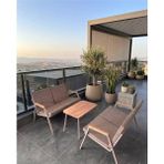Dekoroom's Viento 2-2 Bahçe Balkon Mobilyası,sehpalı,capi Iskelet, Kumaş Rengi 03 Cappucino - Cappuccino