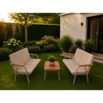 Dekoroom's VİENTO 2-2 BAHÇE BALKON MOBİLYASI,SEHPALI,CAPİ İSKELET,KUMAŞ RENGİ 04 CAPPUCCİNO EKOSELİ - Bej