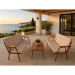 Dekoroom's VİENTO 2-2 BAHÇE BALKON MOBİLYASI,SEHPALI,KAHVE İSKELET - Siyah - Koyu Gri