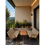 Dekoroom's VİENTO 2-2 BAHÇE BALKON MOBİLYASI,SEHPALI,KAHVE İSKELET,KUMAŞ RENGİ 04 CAPPUCCİNO EKOSELİ - Bej