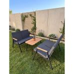 Dekoroom's VİENTO 2-2 BAHÇE BALKON MOBİLYASI,SEHPALI,KUMAŞ RENGİ 01 ANTRASİT - Siyah - Siyah