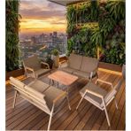 Dekoroom's Viento, Bahçe Mobilyası, 2 + 2 + 1 + 1, Sehpalı