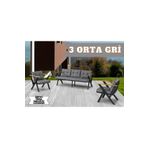 Dekoroom's Zeta 3 1 1 Süngerli Balkon Takımı, Bahçe Mobilyası, Çay Seti, Kafe Oturma Grubu, Teras Koltuk Takımı