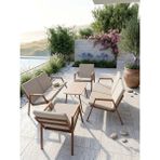 Dekorooss VİENTO 2-2-1-1 BAHÇE BALKON MOBİLYASI,SEHPALI,KAHVE İSKELET,KUMAŞ RENGİ 03 CAPPUCCİNO - Siyah