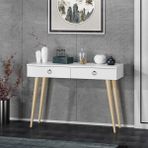 Dekorosso Arden Ahşap Ayaklı Modern Dekoratif Dresuar Beyaz 100 cm