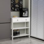 Dekorosso Luke Modern 2 Çekmeceli 2 Raflı Kahve Köşesi Airfry Dolabı - Beyaz